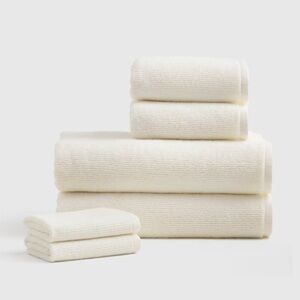 NWOT QUINCE Turkish Ribbed Quick Dry Bath Towel Bundle Ivory 0258